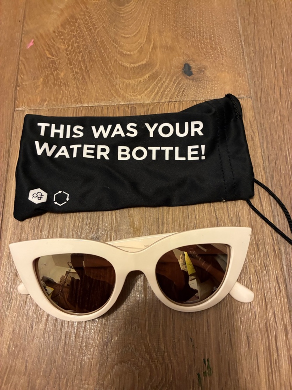 Foster Grant Pale Cream Cat-Eye Sunglasses with Brown Lenses